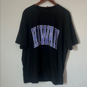 Black Hawaii Graphic Oversized Short Sleeve T-Shirt